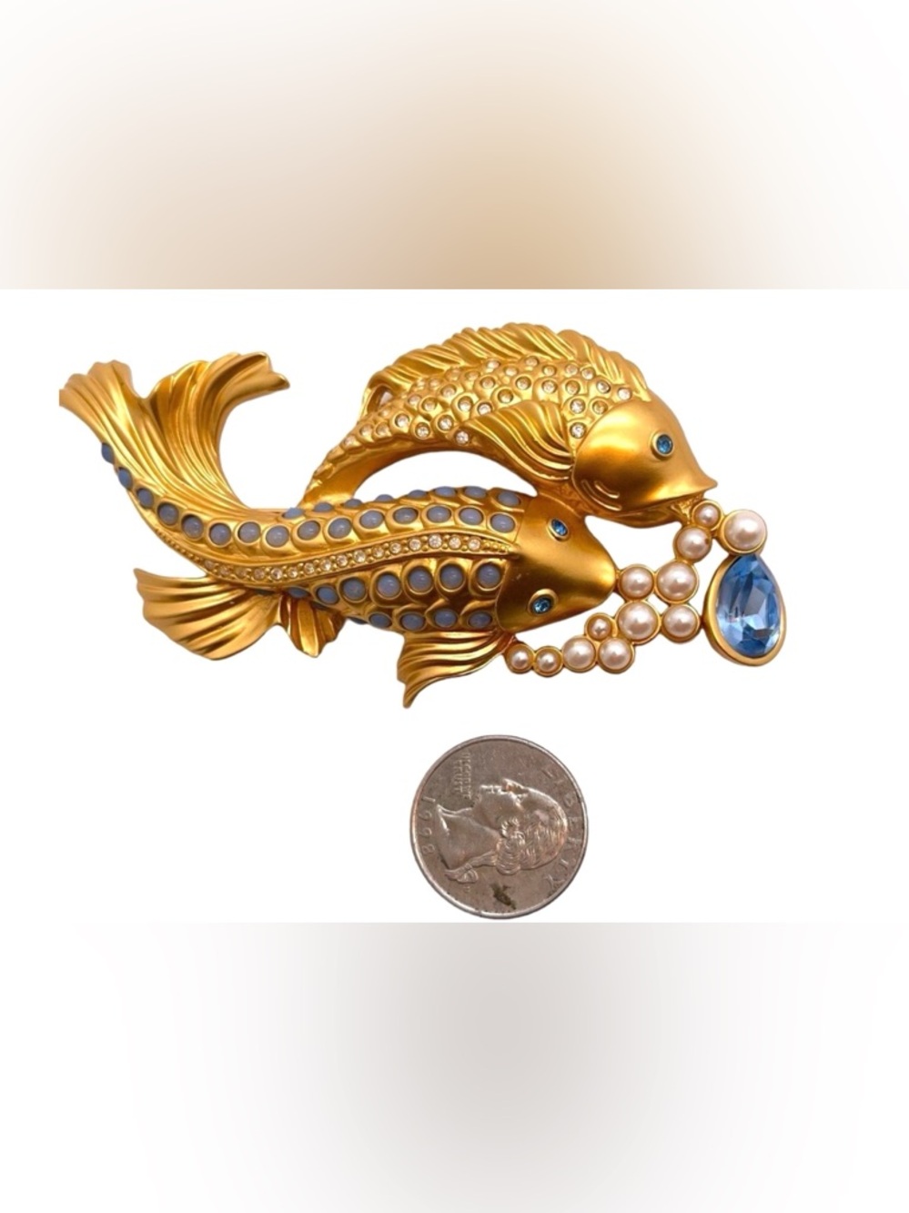 #133 Elizabeth Taylor for Avon “Sea Shimmer” Koi Fish Signed Brooch